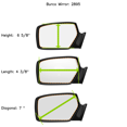 thumbnail image 4 of 99-04 Chry 300, 98-04 Concorde, Intrepid, 99-01 LHS, 00-05 Neon Left Driver Mirror Glass Lens Fits Models w/ Power, w/ Folding USA non Heated w/Adhesive, 4 of 7