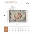 thumbnail image 2 of Orange Blue Kitchen Runner Rug 2'x4',Boho Geometric Middle Century Abstract Western Washable Rug with Tassels,Non Slip Woven Cotton Bathroom Rugs Hallway Carpet for Foyer Bedroom Entry Back Door, 2 of 9