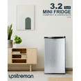 thumbnail image 4 of Upstreman Mini Fridge with Freezer, 3.2 Cu.Ft Small Refrigerator Single Door Compact Refrigerator for Dorm Office, Adjustable Thermostat, Low Noise, SR321 Stainless Steel, 4 of 12