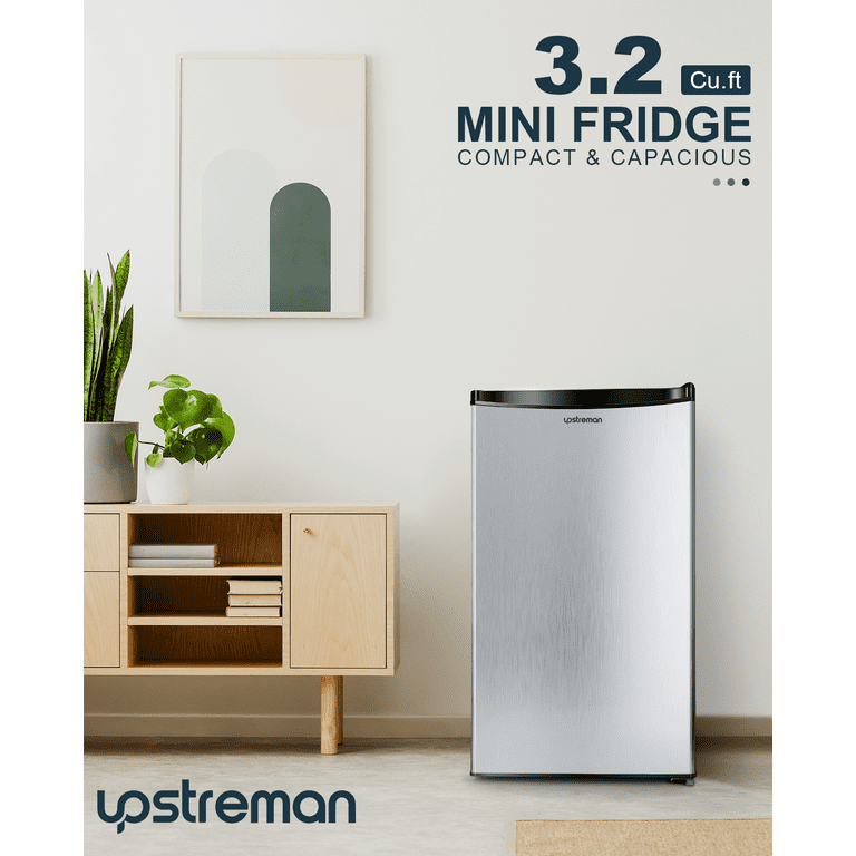 Upstreman 3.2 Cu.ft Single Door Mini Fridge, Mini Fridge with Freezer