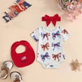 thumbnail image 2 of Wxirdiow Girls Patriotic Clothes 4th Of July Baby Girl Outfits Usa Flag Embroidery Newborn Infant Smocked Bubble Romper Memorial Day Clothes Red Size,0-3 Months, 2 of 6