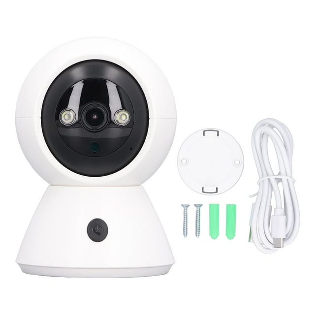 Cámara de seguridad WiFi de 2 MP, 1080P, HD, visión nocturna, comunicación bidireccional, inalámbrica para vigilancia del hogar.