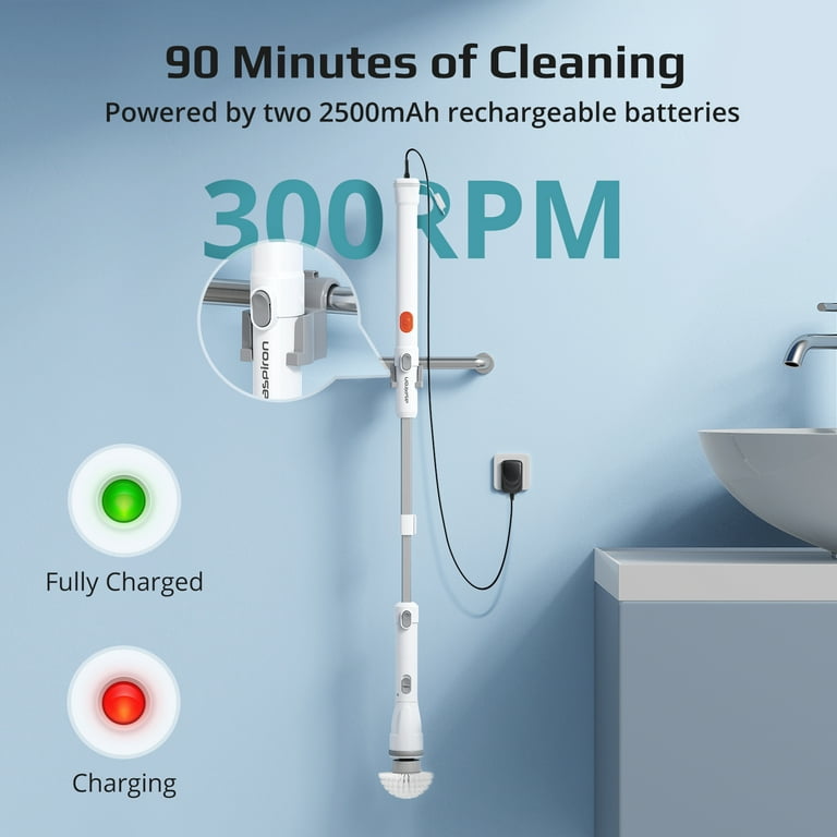  Electric Spin Scrubber, Electric Cleaning Brush, Cordless Power  Scrubber, Handheld Shower Cleaning Brush with 2 Rotating Speeds and 4  Replaceable Brush Heads for Bathroom, Tub, Grout, Dish, Sink, Car : Health