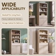 thumbnail image 4 of Aitjunz 71'' Tall Kitchen Storage Cabinet with Door and Drawer, Wooden Pantry Cabinet w/ Open Shelf and Adjustable Shelf, 5 -Tier Large Cabinet w/ Cured Profile Design for Dining Room, 4 of 7