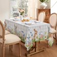 thumbnail image 2 of Spring Easter Tablecloth Rectangle - Bunny & Eggs Buffalo Plaid Flower Table Cloths, Stain Resistant Wrinkle Free Table Covers for Dinner/Party/Picnic/Outdoor, Grey Checkered 60 x 102 Inch, 2 of 6