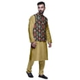 thumbnail image 2 of Atasi Solid Kurta Pajama & Printed Nehru Jacket Set For Mens Party Wear, 2 of 3