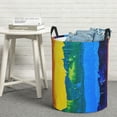 thumbnail image 6 of Rateoe Rainbow Colored Pattern Round Laundry Hamper Basket, Tall Hamper Basket for Blanket Storage, Nursery Clothes Hamper for Laundry in Bedroom and College Dorm-, 6 of 6