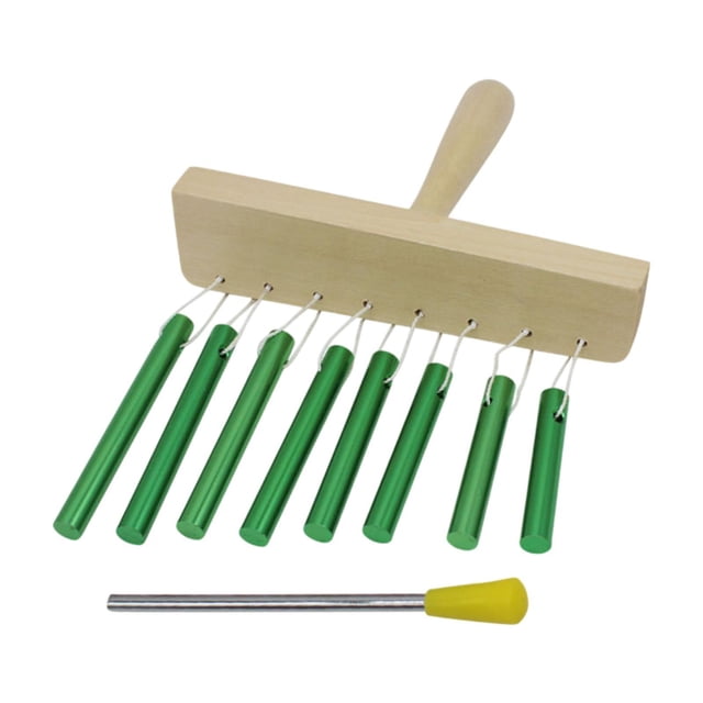 Campanas de viento portátiles de ocho tonos Instrumento Orff Ayudas didácticas Campana de viento de escritorio Verde