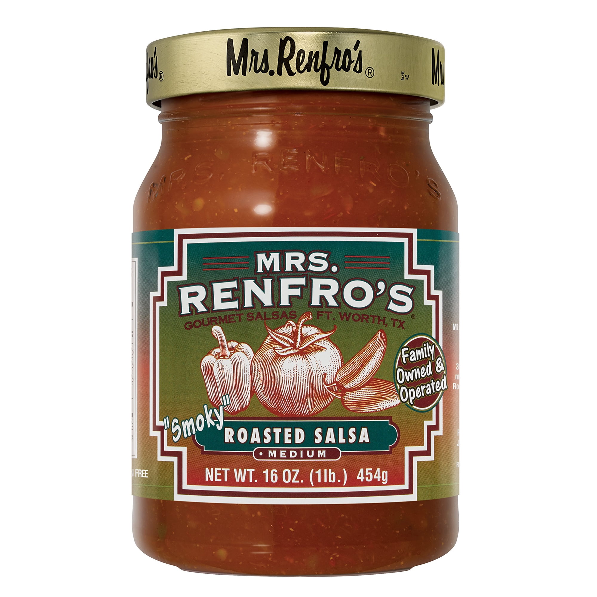 Mrs Renfro - Smoky Roasted Salsa for Gourmet Meals - 16 OZ, Case of 6