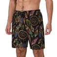 thumbnail image 2 of Haiem Decorative Feathers Mens Swim Trunks with Compression Liner 2 in 1 Swimming Shorts Stretch Swimwear Quick Dry,Board Shorts-Large, 2 of 9