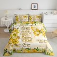 thumbnail image 2 of Erosebridal Gold Butterfly Bedding Sets Queen with Comforter, Inspirational Quotes Duvet Insert, Rose Floral Decor, 3pcs, 2 of 6