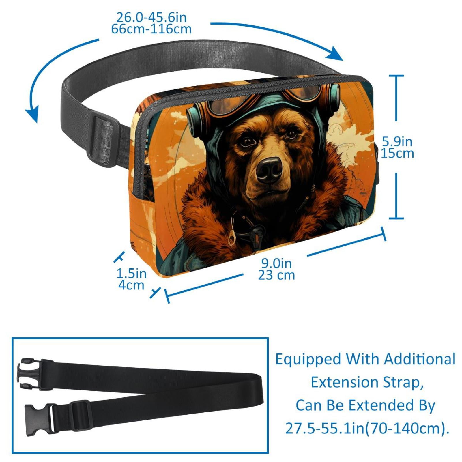Bears Running Belt Fanny Packs Waist Packs with Extension Strap Unisex Lightweight Adjustable