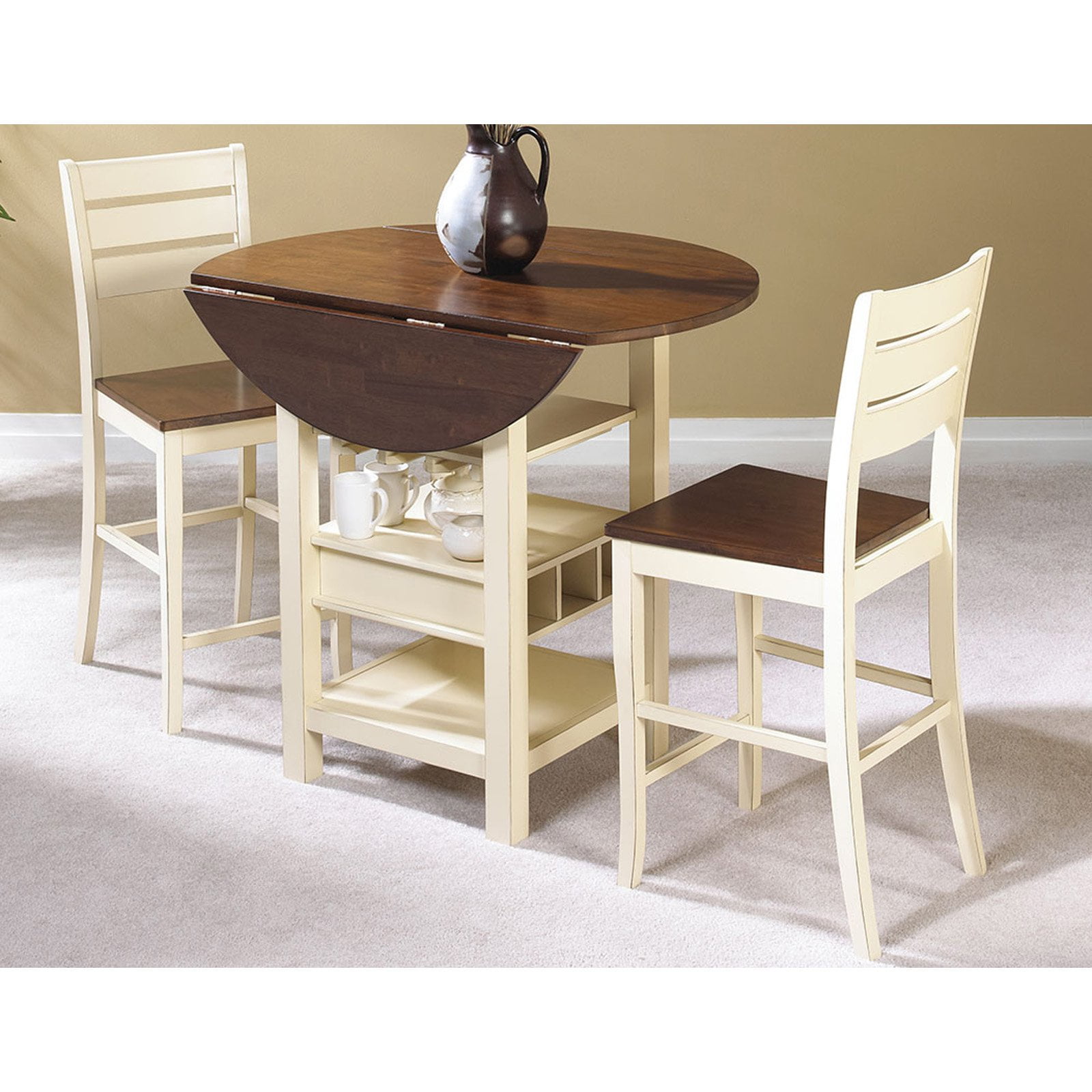 Sunset Trading Cascade 3 Piece Cream Espresso Pub Table Set Sunset Trading Cascade 3 Piece Cream Espresso Pub Table Set Com