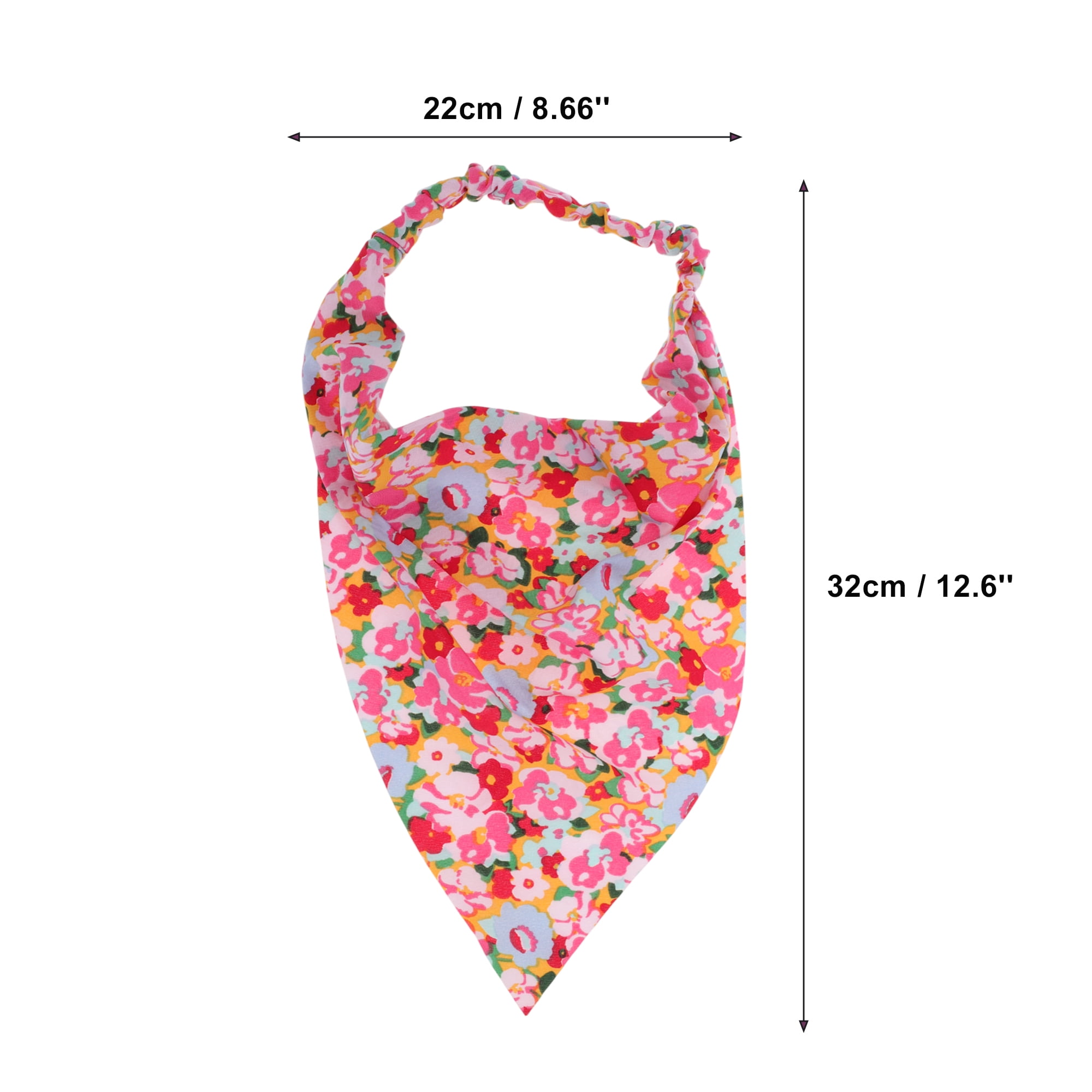 Unique Bargains 1pc Floral Elastic Headwrap for Hair Styling Yellow Pink Red