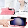 thumbnail image 4 of Wallet Phone Case for Samsung Galaxy S23 FE,3D Butterfly Pattern PU Leather Flip Kickstand Case with Magnetic Clasp and Cash Card Slots Holster for Samsung Galaxy S23 FE,HZD Pink, 4 of 18