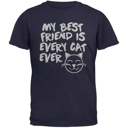 My Best Friend Is Every Cat Ever Navy Youth (Cat Best Friends For Life Shirt)