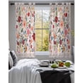 thumbnail image 3 of Pink Flowers Sheer Curtains 54 Inch Length 2 Panels Set for Living Room/Bedroom, Spring Farmhouse Floral Leaves Vintage Kitchen Curtains Grommet Semi-Sheer Curtains Drapes Window Treatments 42"x54"x2, 3 of 7