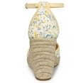 thumbnail image 3 of BLISSFUL STEP Sandales Compensées à Plateforme à Bout Fermé pour Femmes, Espadrilles à Lacets Jaunes, Talons, 6 M US, 3 of 6