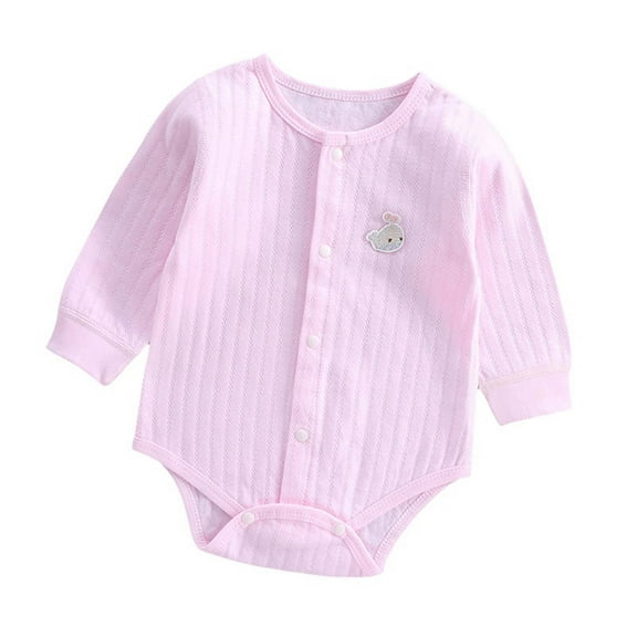 WRKEKC Baby Girl Romper, Baby Boy Jumpsuit, Bady Girls Boys Summer Lightweight Breathable Bodysuit Long Sleeves Cotton Pajamas Romper Crawling Bodysuit