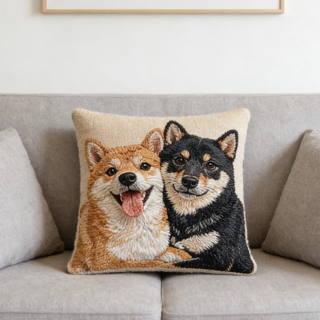 Pillowcase Bonito Pet Imitation Embroidery Pillow Cover Bonito Dogs Pillowcase Bedroom Hogar Sofa Decoration Cushion