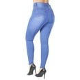 thumbnail image 5 of Fashion2Love Womens Juniors Butt Lift Push Up Mid Waist Ripped Distressed Skinny Jeans, 5 of 9