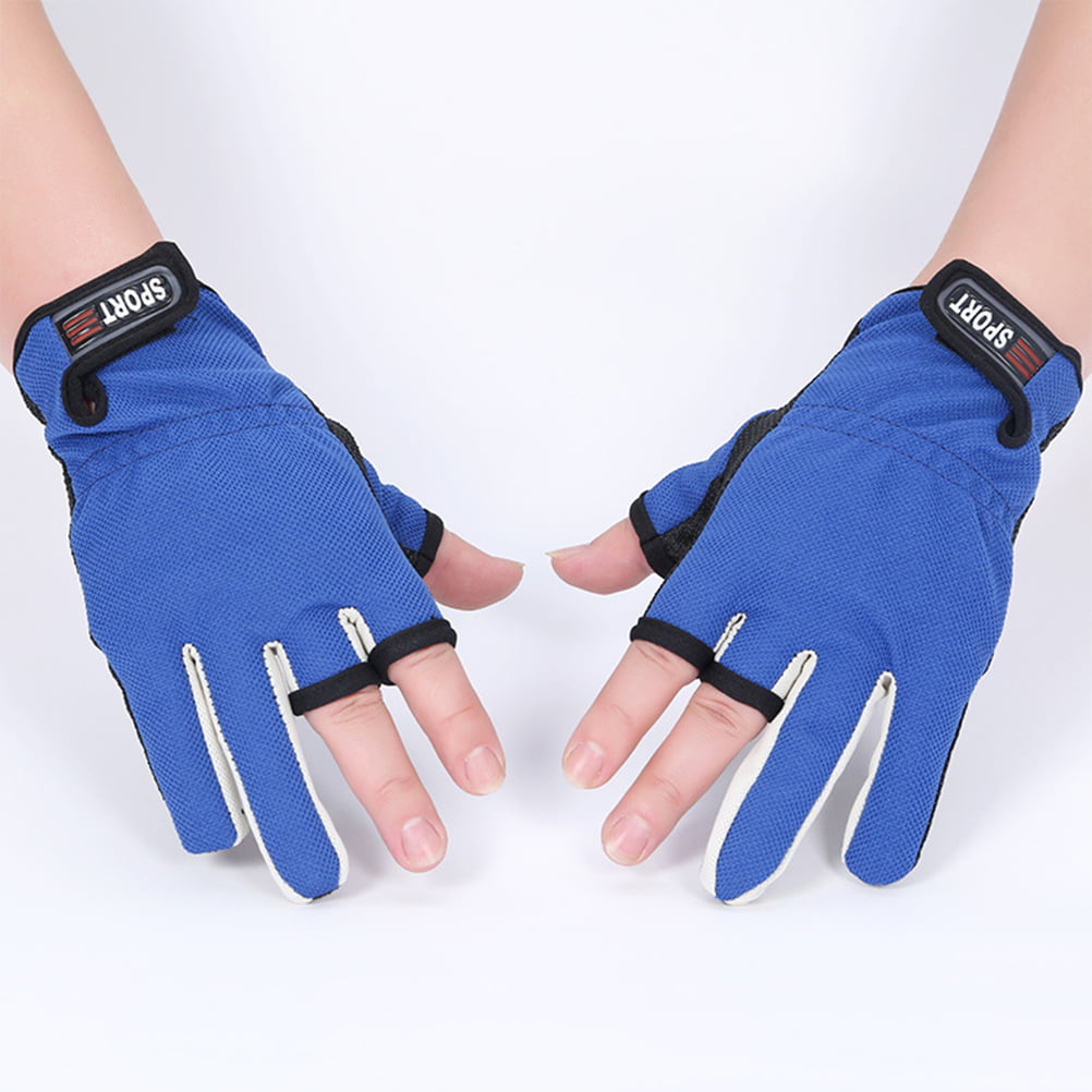 Fingerless Fishing Gloves Breathable Quick Drying Anti-slip Protective Mittens 
