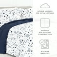 thumbnail image 5 of Noble Linens 3-Piece Navy Reversible Comforter Set, Full/Queen, 5 of 9