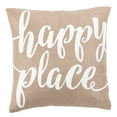 thumbnail image 2 of SAFAVIEH Happy Place 18" x 18" Graphic Print Plush Pillow, Taupe/White, 2 of 3