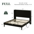 thumbnail image 5 of Amolife Full Size Velvet Upholstered Bed with Wingback Headboard, Black, 5 of 9