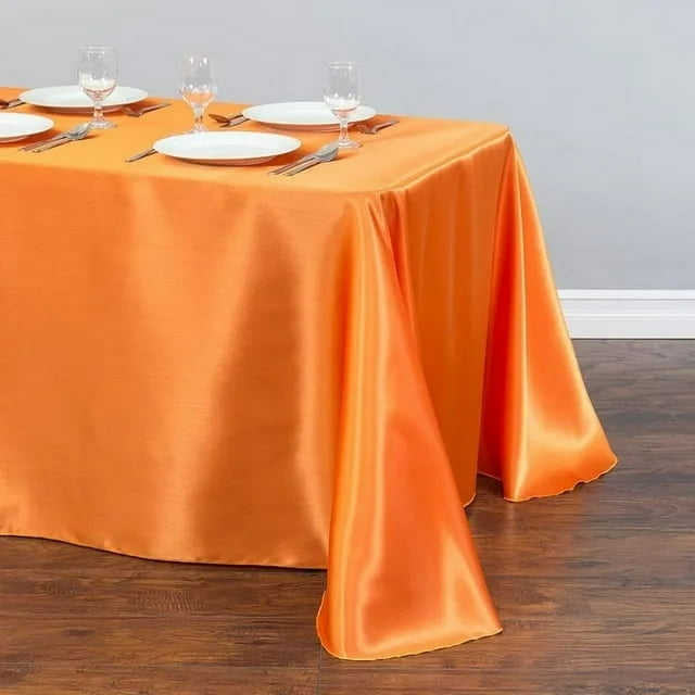 Yanluna Solid Color Satin Table Cloth Tablecloth Table Cover Overlay For Birthday Wedding Banquet Restaurant Festival Party Supply