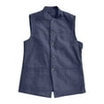 thumbnail image 4 of RYDCOT Mens Stand up Collar Single Breasted Multi Pockets Suit Vests Solid Color Fashion Casual Top Light Blue, 4 of 4