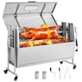 thumbnail image 1 of VEVOR Rotisserie Grill, 38W BBQ Outdoor Pig & Lamb Spit Roaster, Charcoal Spit Roaster with 132 LBS Capacity, Wheels & 4-Level Height, Stainless Steel Rotisserie Grill Kit, 1 of 9