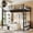 Black-Full, variant on Bellemave Queen Size Loft Bed with 2 Ladder, Metal Loft Bed Frame with Guardrails for Kids and Teens, Heavy Duty Metal Slat Support, 52’’Under Bed Space, No Box Spring Required,Black