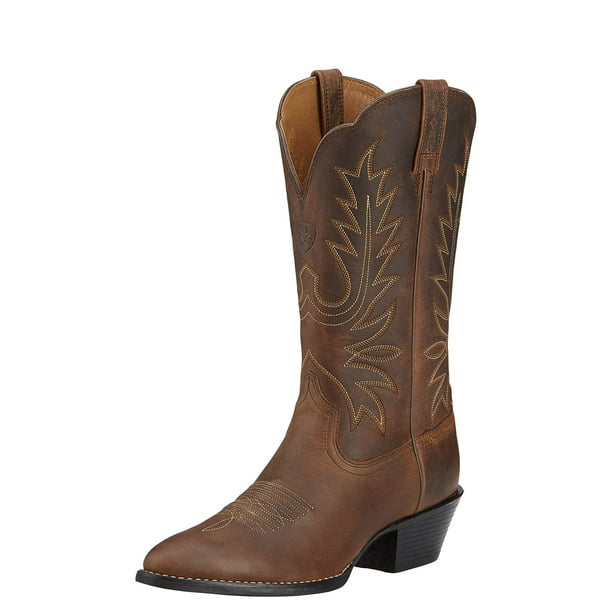 Botas Cowgirl ARIAT Heritage con punta en R para mujer, piel, color marrón