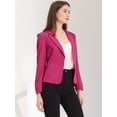 thumbnail image 2 of Chaqueta abierta de la chaqueta del traje de la cosecha del trabajo de la oficina del frente de las mujeres Rosas S, 2 of 6
