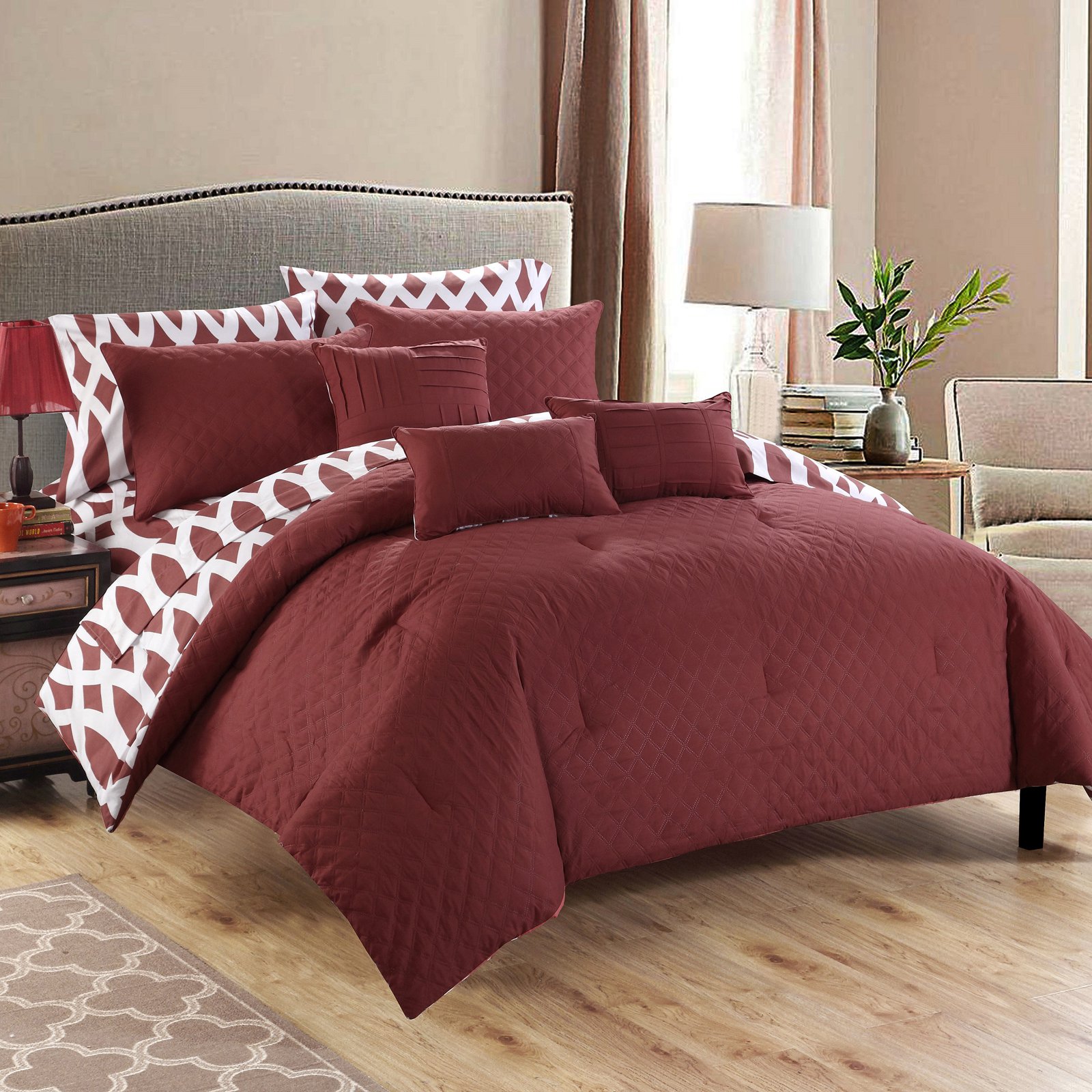 Chic Home Stein 8-Piece Reversible Comforter Set - Walmart.com ...