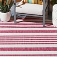 thumbnail image 3 of SAFAVIEH Courtyard Patrice Striped Indoor/Outdoor Area Rug, Ivory/Red, 6'7" x 6'7" Round, 3 of 7
