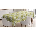 thumbnail image 1 of Grey Yellow Tablecloth, Repeating Motifs Basic Abstract Flowers Continuous Print, Rectangle Satin Table Cover Accent for Dining Room and Kitchen, 60" X 84", Pastel Yellow Khaki, by Ambesonne, 1 of 2