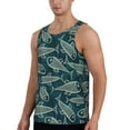 thumbnail image 2 of Balery Fish Style Pattern Men's Workout Tank Top Gym Muscle Tee Fitness Bodybuilding Sleeveless T Shirt Quick Dry Fit Muscle Tank Top Slim-Fit Tank-Small, 2 of 7