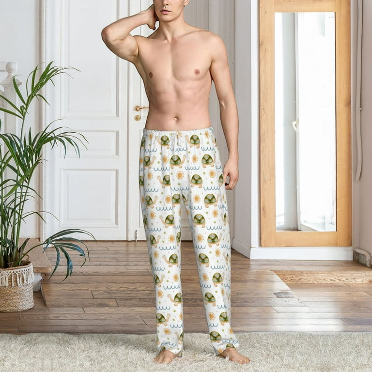 Sigee Sea Turtle Basking in the Sun Print Men s Pajama Pants Soft Lounge Sleep Bottoms with Elastic Waistband and Pockets Small Walmart