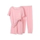 thumbnail image 1 of Odeerbi 3-12 Años Niñas Pijamas de Seda de Hielo Ropa de Dormir de Verano de Manga Corta Conjuntos de Pijama de Dos Piezas, 1 of 4
