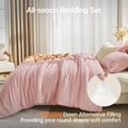 thumbnail image 2 of Sasttie Queen Comforter Set Rose Gold, 3 Piece Solid Bedding for All Seasons, Soft and Breathable Down Alternative Bed Set with 2 Pillowshams, 2 of 8