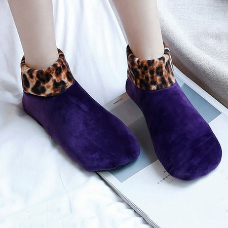 

Women Girls Winter Non-Slip Thermal Socks Fleece Lined Fuzzy Slippers Socks Home Indoor Leopard Print Soft Thick Socks Womens Clothes