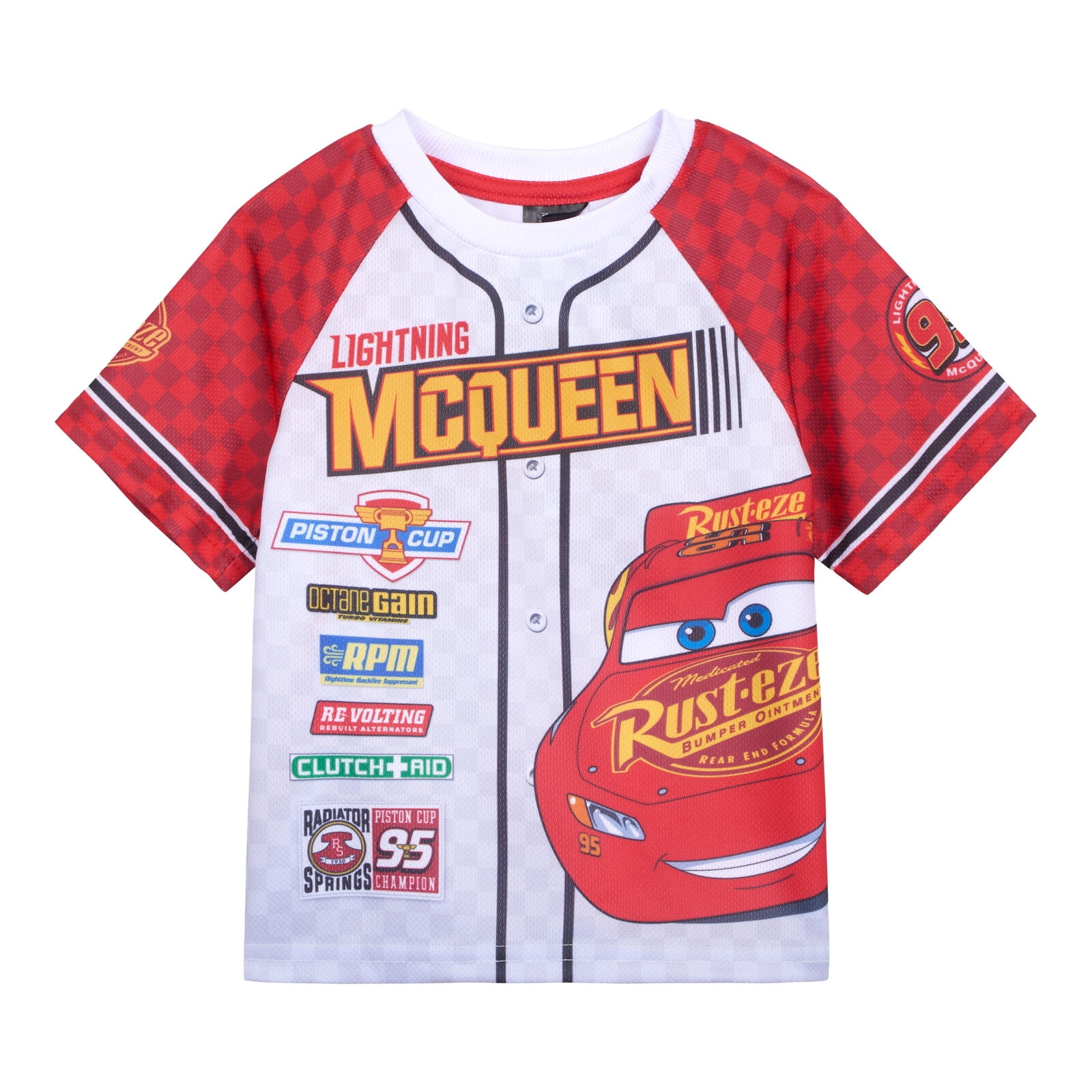 Disney Cars Lightning McQueen Mesh Athletic Jersey T-Shirt and Basketball Shorts Outfit Set Toddler to Big Kid