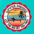 thumbnail image 6 of Wild Bobby Summer Paradise Let the Sea Set You Free Women Slim Fit Junior Tee, 6 of 6