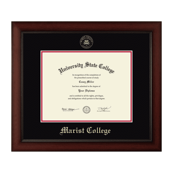 Framerly - Marist Diploma Frame with Black and Red Mat