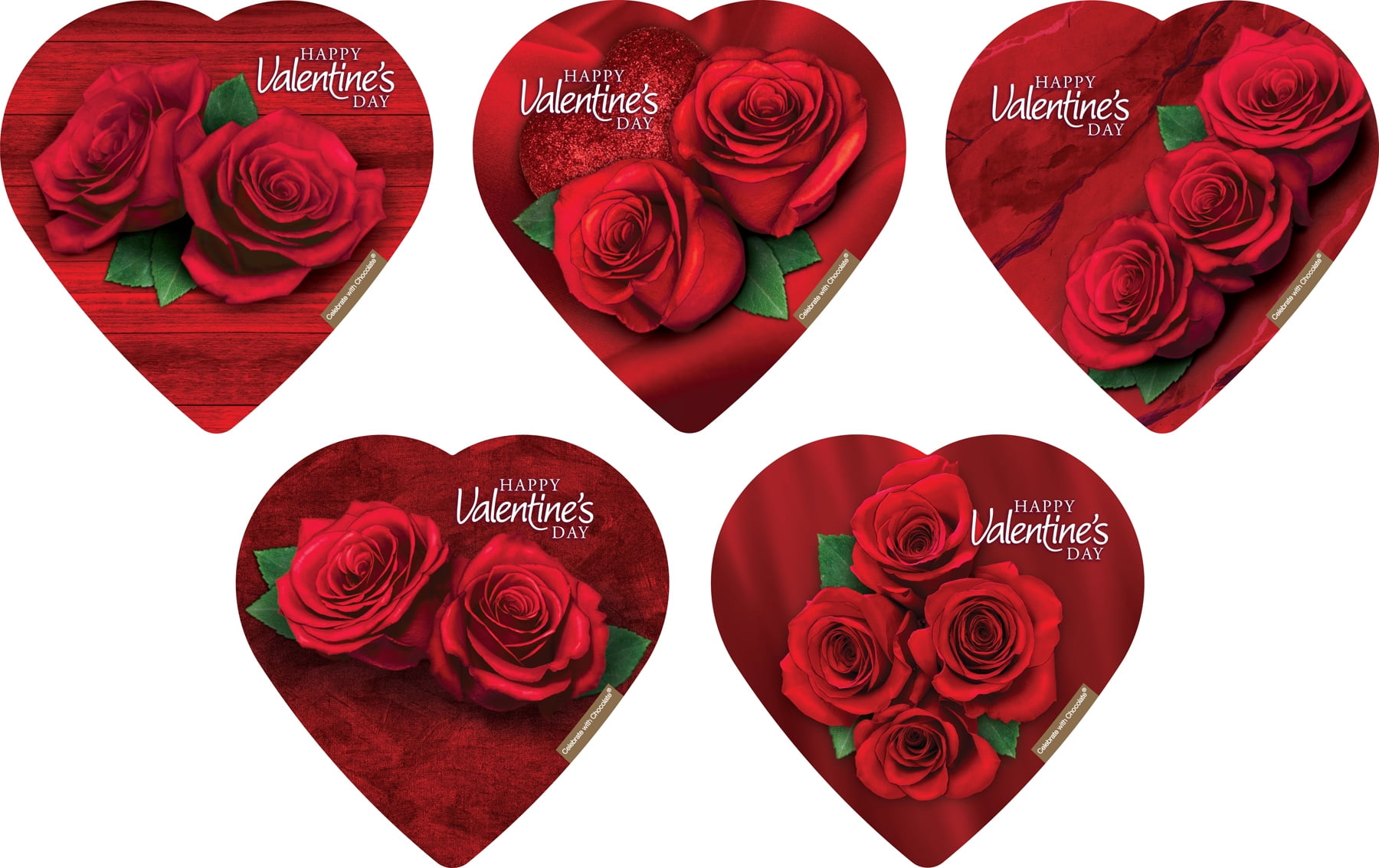 Elmer Chocolate Valentine Rose Hearts Assorted Chocolates, 2 oz