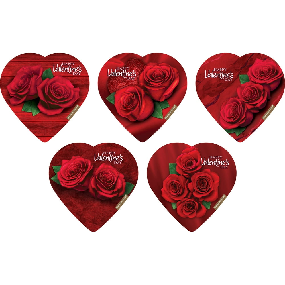 Elmer Chocolate Valentine Rose Hearts Assorted Chocolates, 2 oz