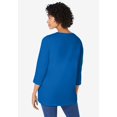 thumbnail image 2 of Woman Within Plus Size Perfect Three-Quarter Sleeve V-Neck Tunic, 2 of 6