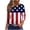 Z02 Red, variant on Conairie Womens 4th of July Shirt 3/4 Sleeve Crew Neck Loose Patriotic T Shirts With American Falg Print Holiday Commemorative Tops Red M